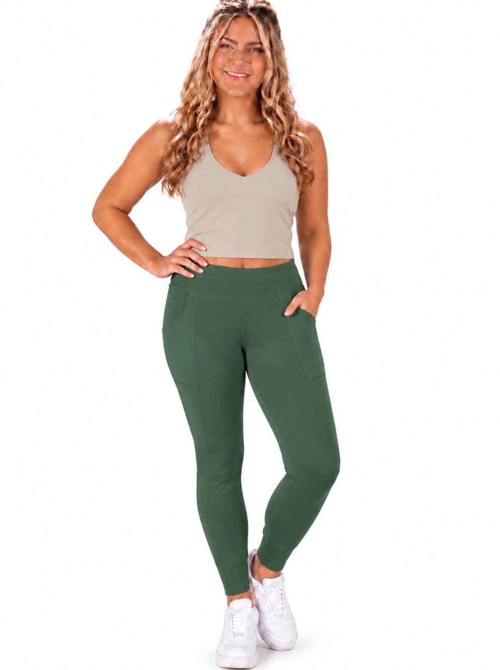 Fabletics Motion365 High-Waisted Pocket Leggings Green, szXS